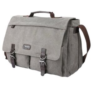 OXA‎ Men's Gray Military Satchel Messenger Bag NWOT